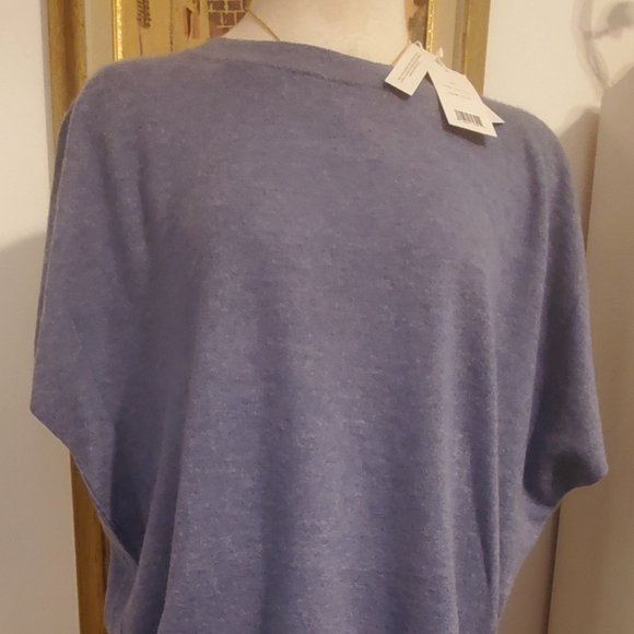 VINCE NWT CASHMERE WOMEN'S RIBBED TRIM TANK TOP LIGHT  BLUE TOP BLOUSE - Large - Picture 4 of 12